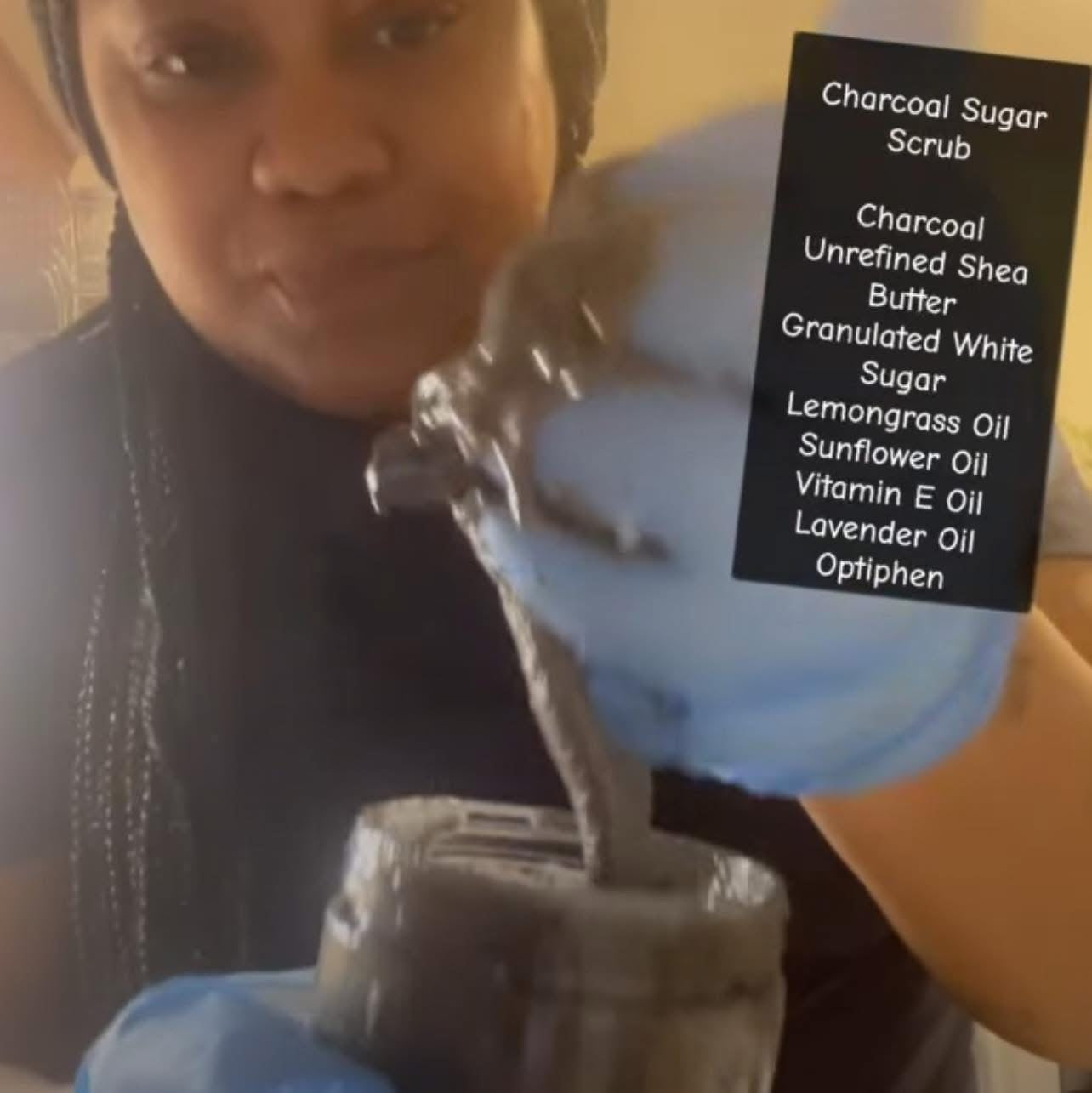 CHARCOAL SHEA BUTTER SUGAR SCRUB 4OZ