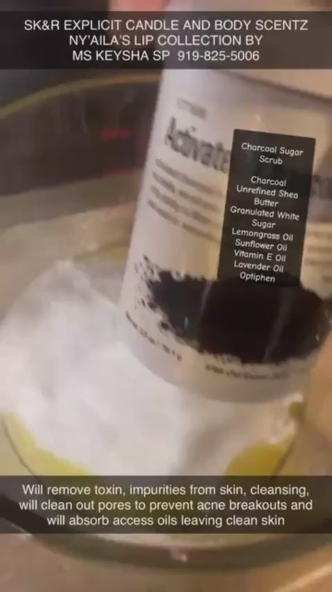 CHARCOAL SHEA BUTTER SUGAR SCRUB 4OZ